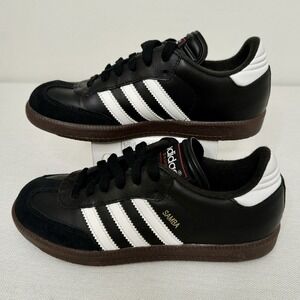 Adidas Boys Samba Classic Youth Size 3.5 Black Soccer Shoes Sneakers 036516